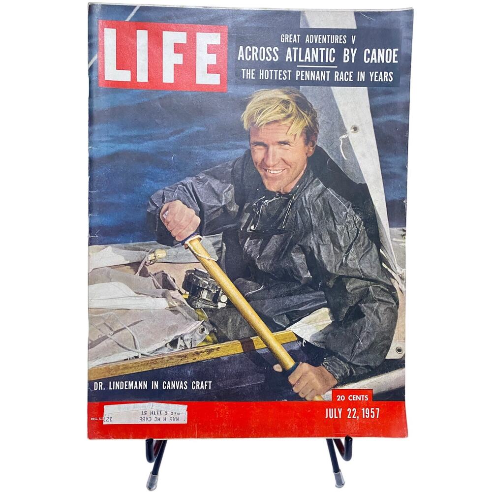 LIFE Magazine July 22 1957 Dr Hannes Lindemann Atlantic Canoe Crossing Cover